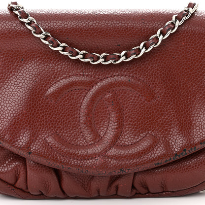 Chanel Caviar Half Moon Wallet On Chain WOC Dark Red 9 of 16