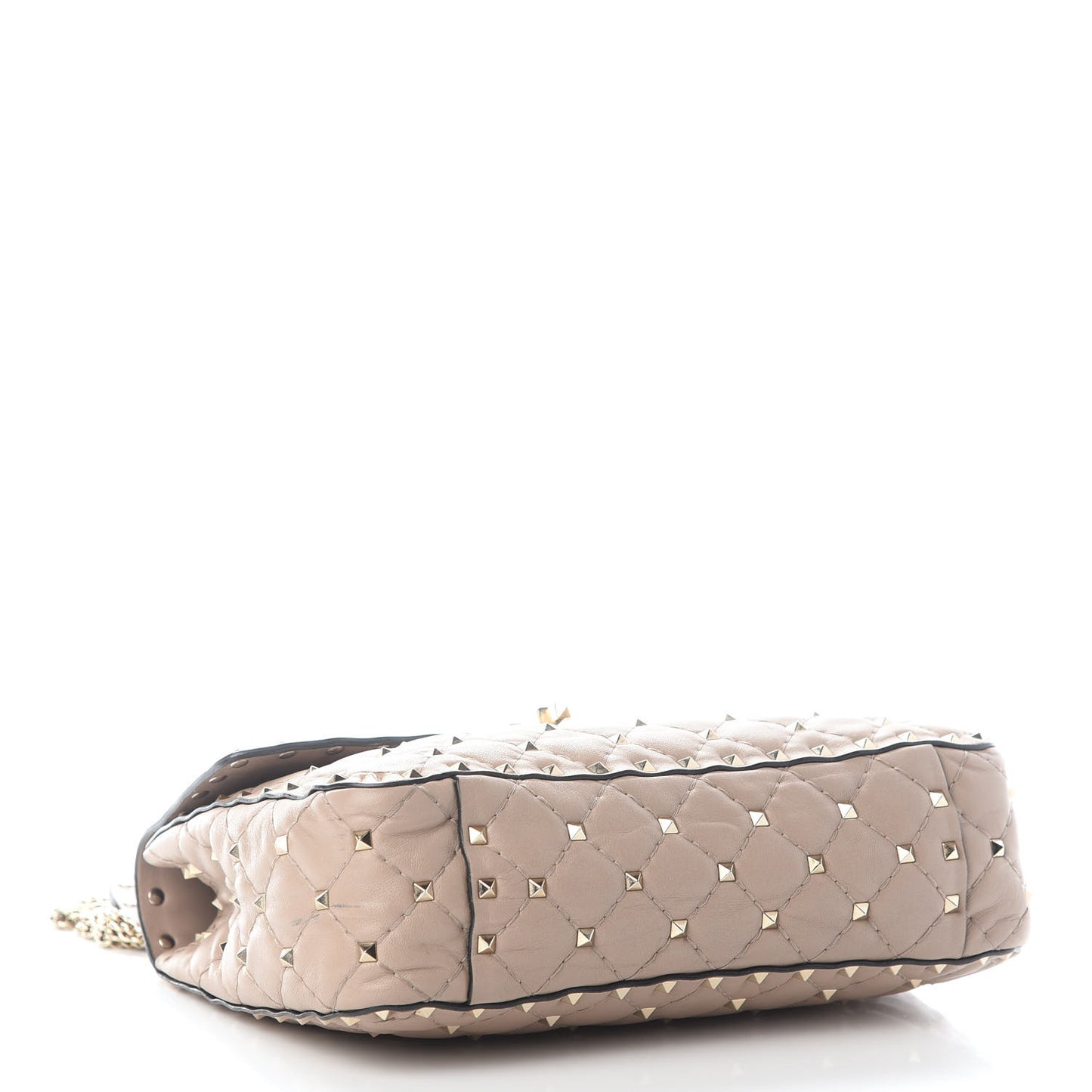 Lambskin Medium Rockstud Spike Shoulder Bag Poudre