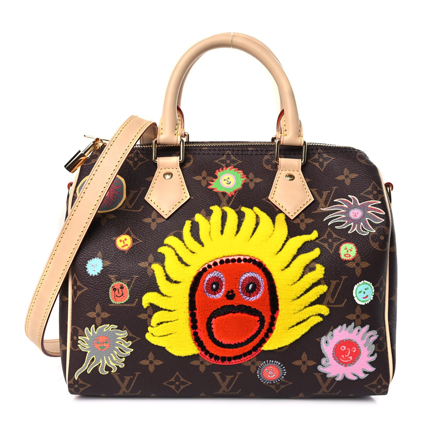 LV X YK Monogram Embroidered My Eternal Soul Speedy Bandouliere 25 Multicolor
