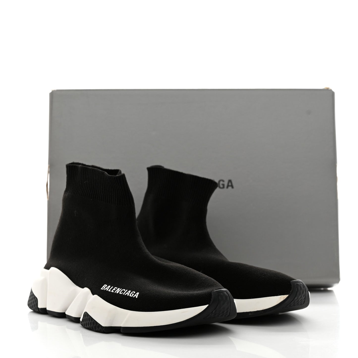 Neoprene Knit Womens Speed Sneakers 37 Black White