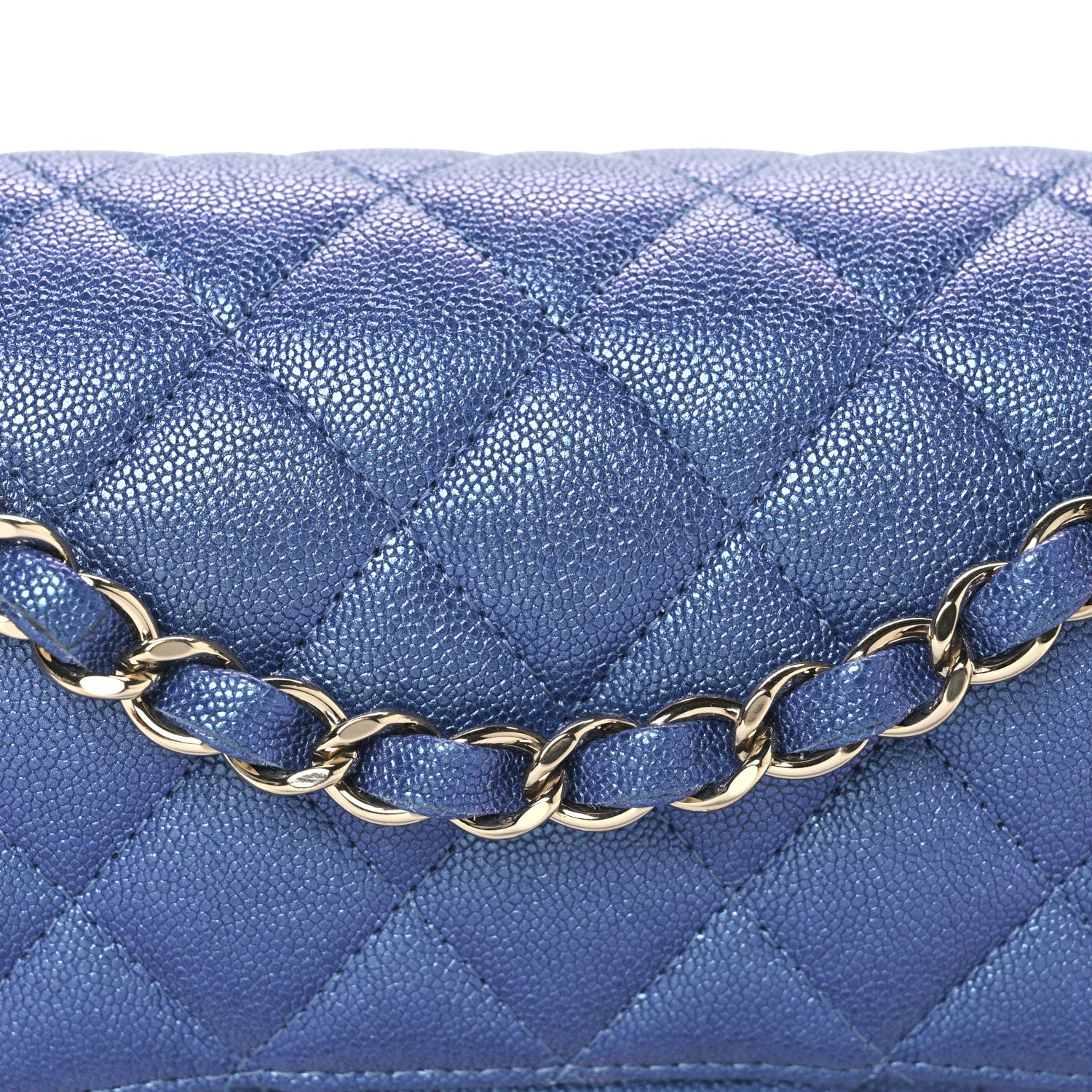 Chanel Iridescent Caviar Quilted Small Double Flap Dark Blue 8 of 10