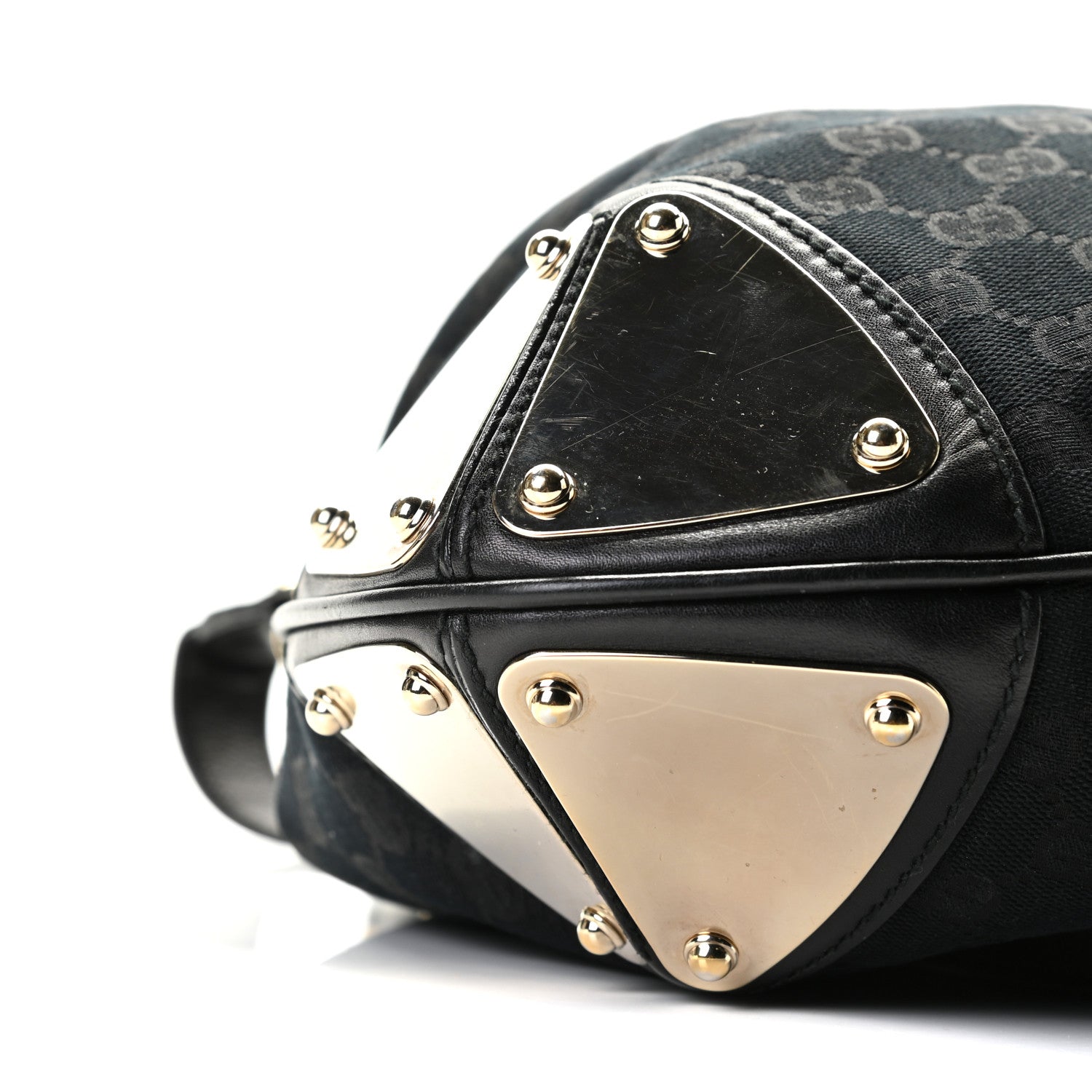 Gucci Monogram Medium Indy Top Handle Hobo Black 7 of 11