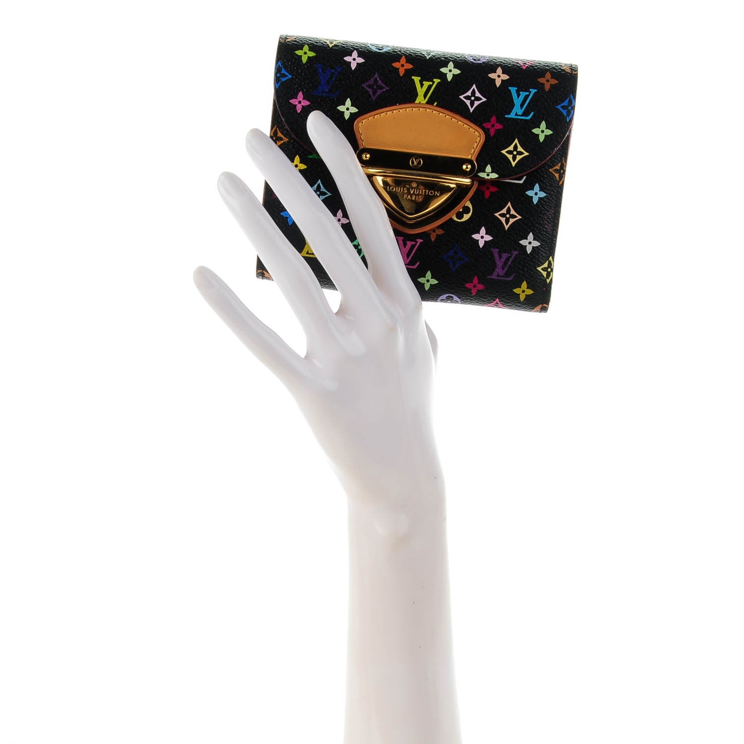 Louis Vuitton Monogram Multicolor Joey Wallet Black Grenade 2 of 7