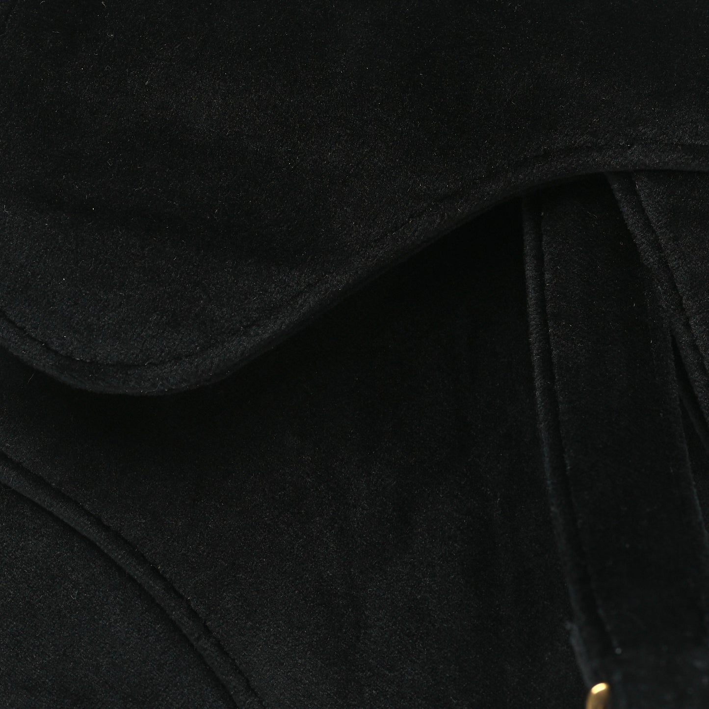 Velvet Crystal Mini Saddle Bag Black