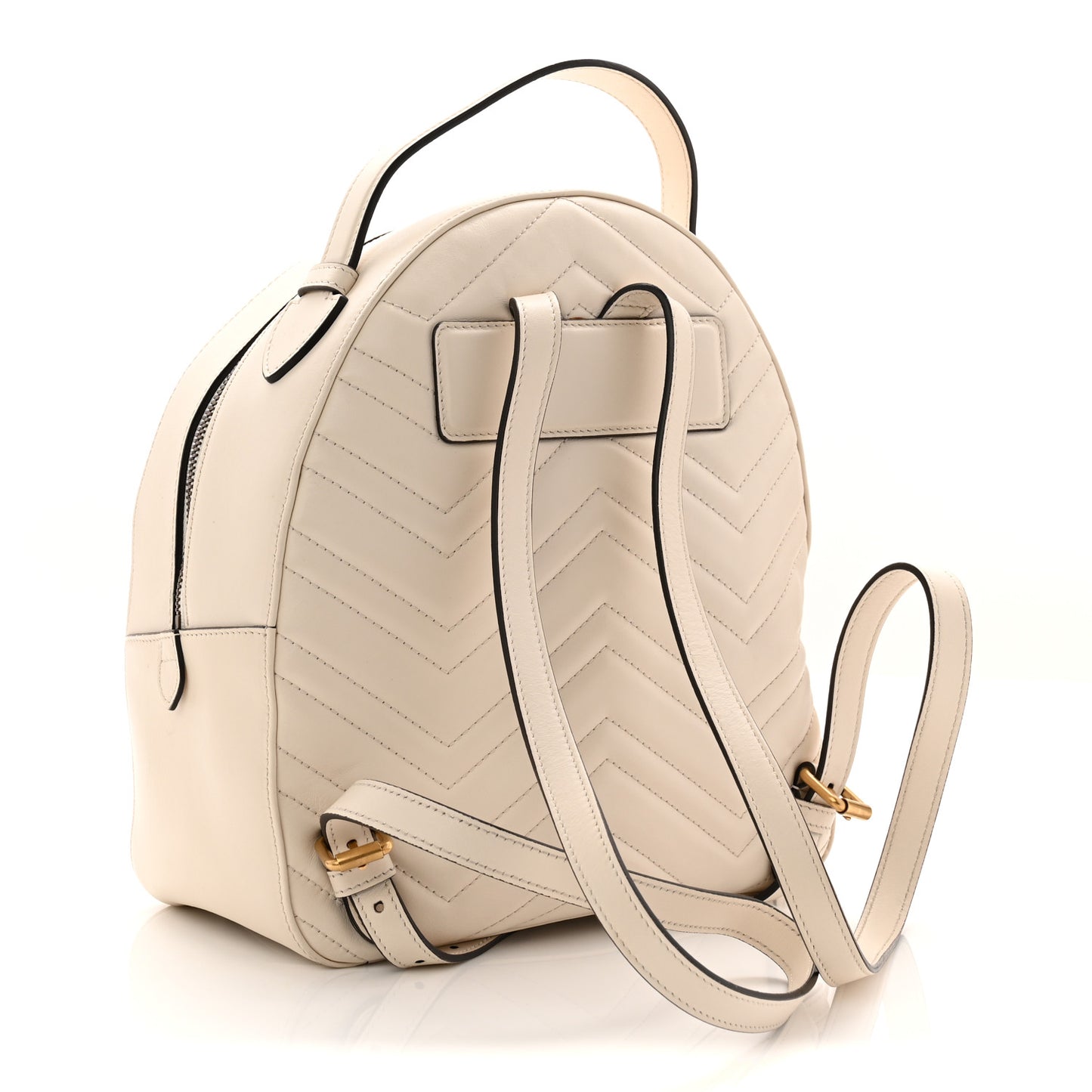 Calfskin Matelasse GG Marmont Dome Backpack White