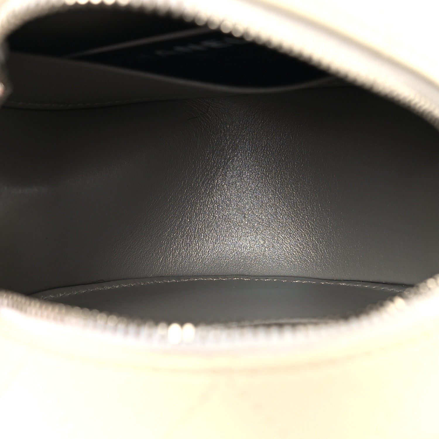Chanel Lambskin Metal Quilted Round Clutch With Chain White Silver 6 of 11