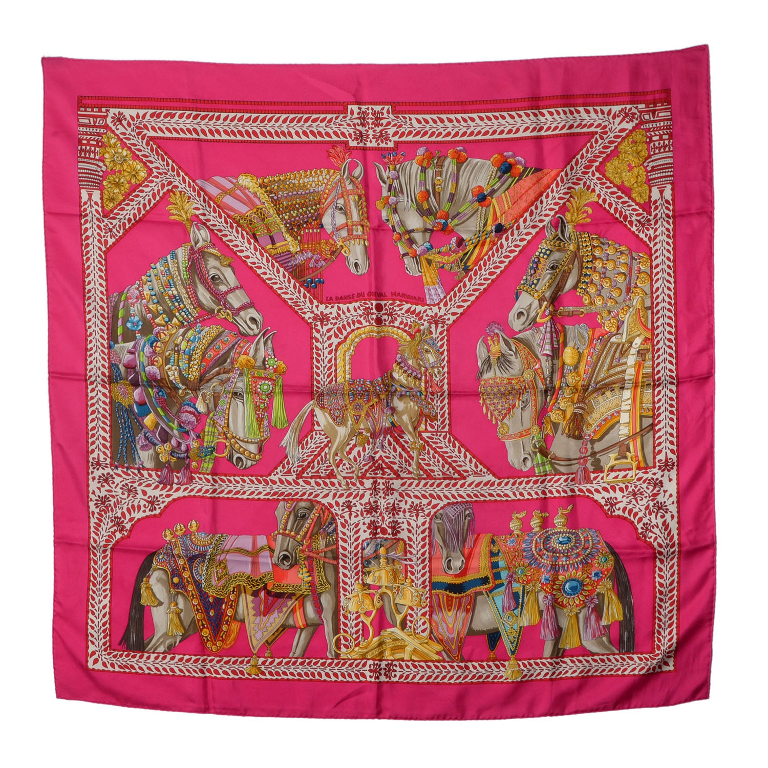 Hermes Silk La Danse du Cheval Marwari Scarf 90 2 of 6