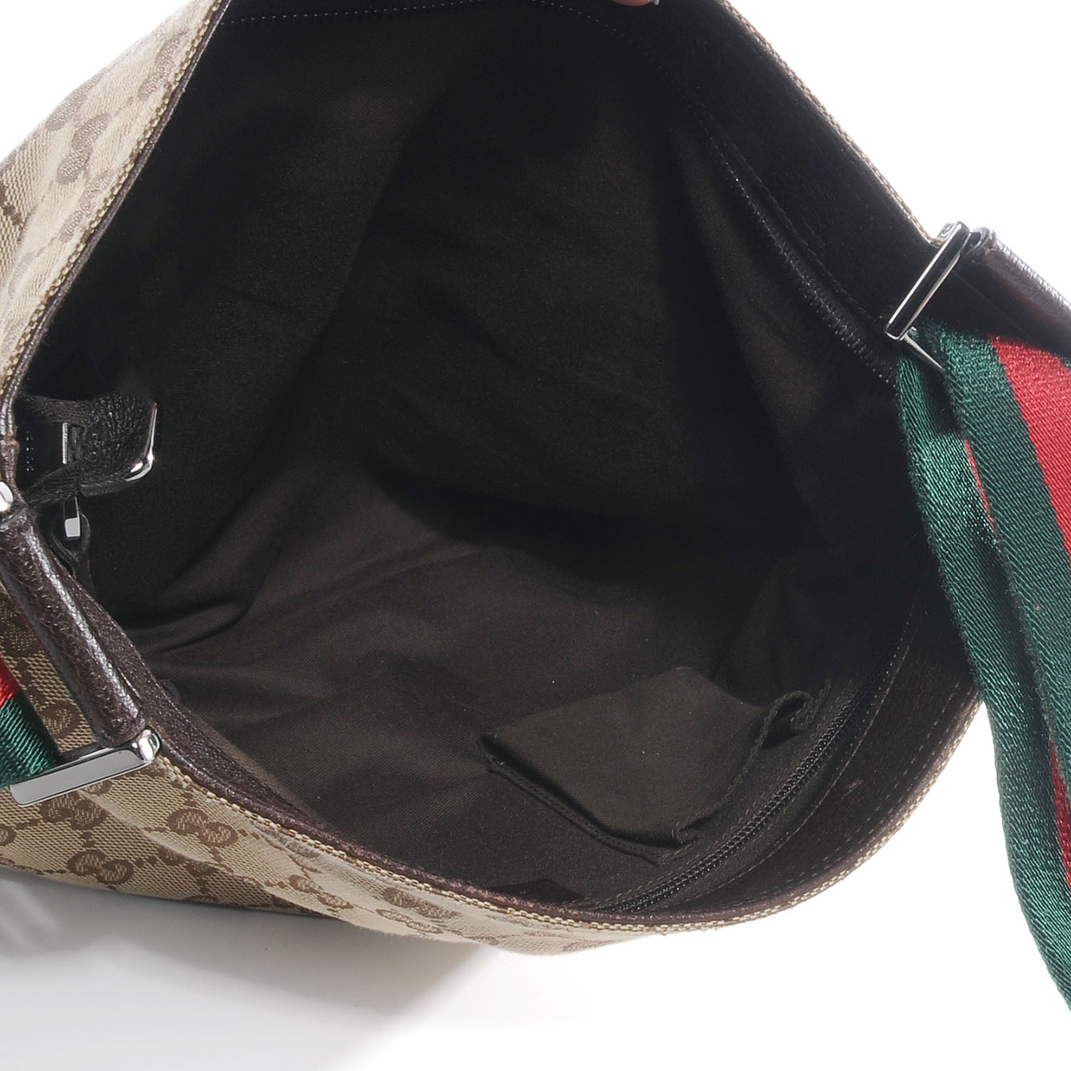 Gucci Monogram Web Medium Double Pocket Messenger Bag Dark Brown 5 of 7