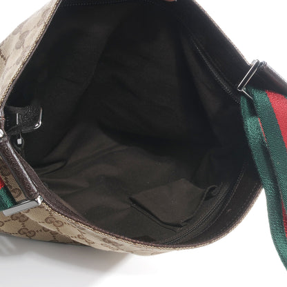 Gucci Monogram Web Medium Double Pocket Messenger Bag Dark Brown 5 of 7