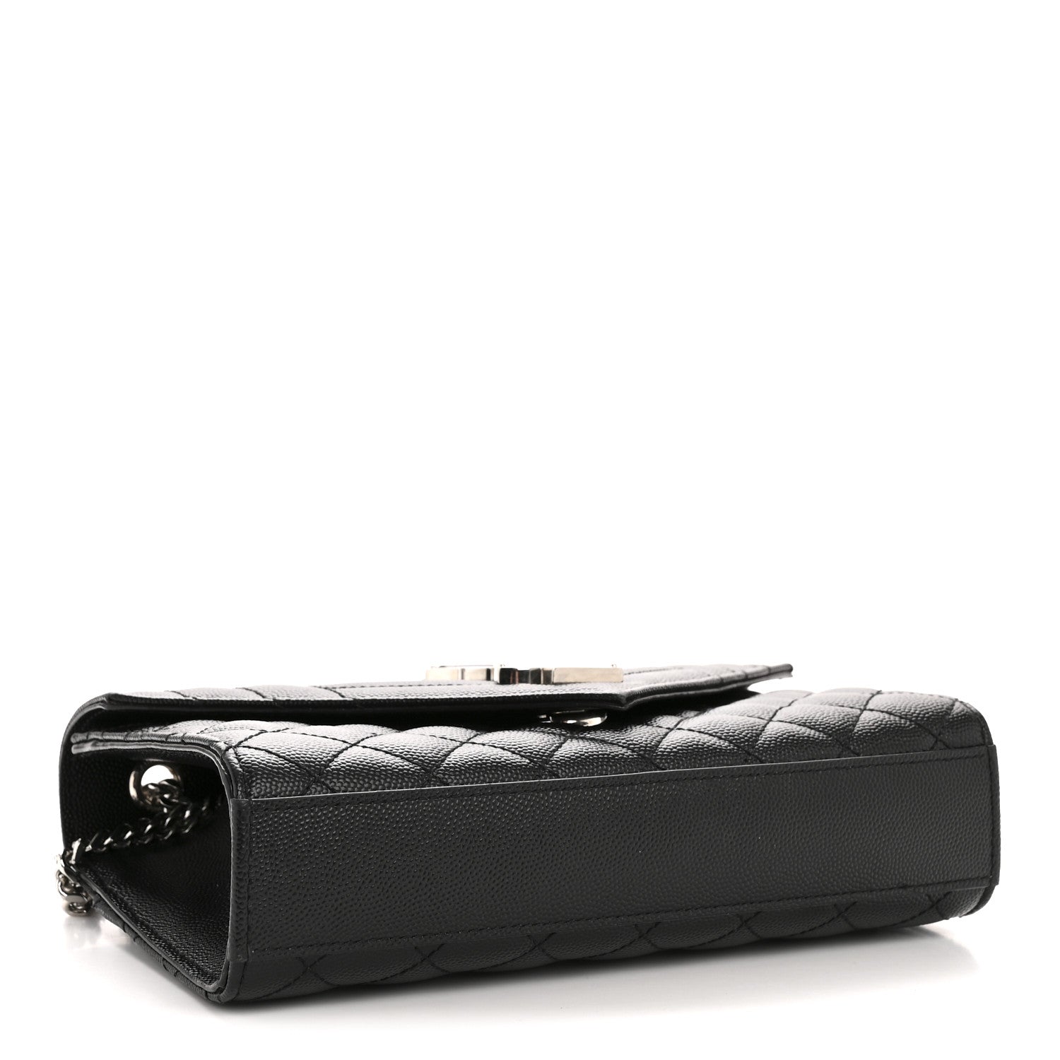 Saint Laurent Grain De Poudre Textured Mixed Matelasse Triquilt Small Monogram Satchel Black 4 of 14
