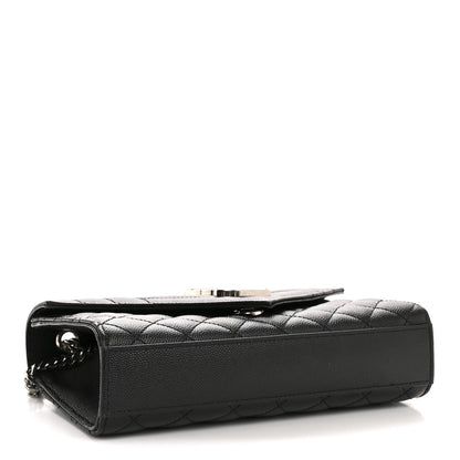 Saint Laurent Grain De Poudre Textured Mixed Matelasse Triquilt Small Monogram Satchel Black 4 of 14