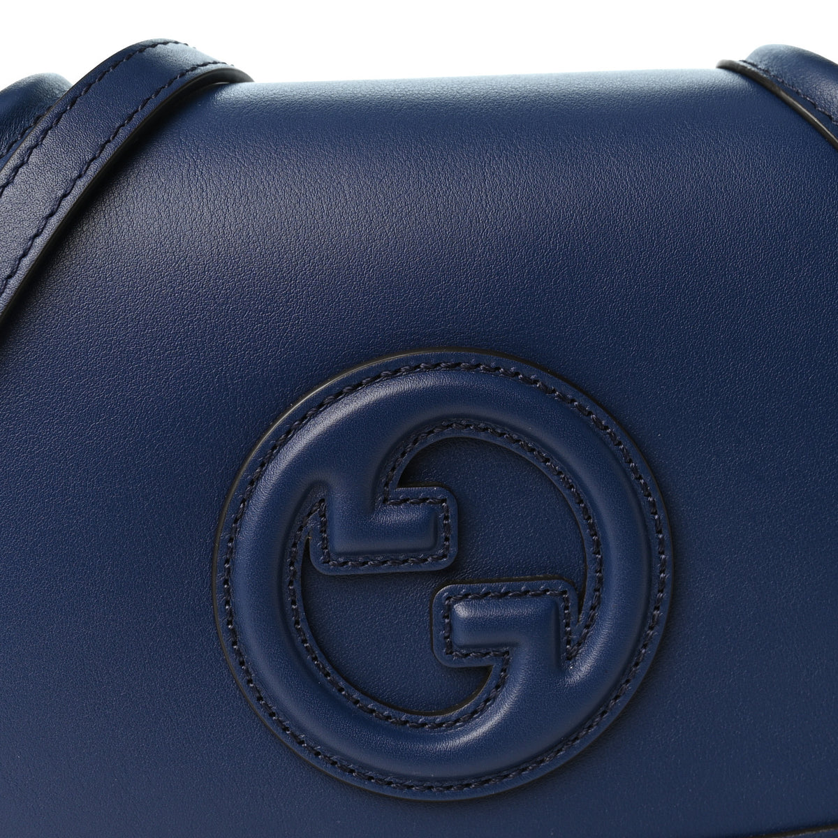 Gucci Roxy Calfskin Medium Blondie Top Handle Bag Blue Agata 8 of 10
