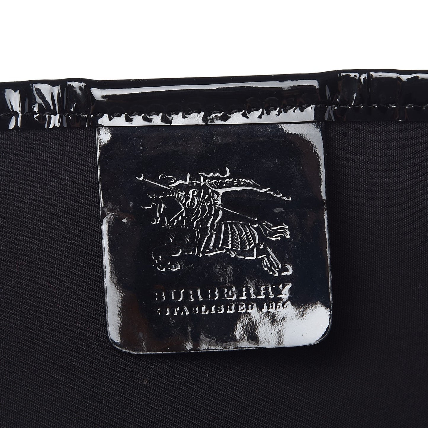 Patent Trim Patchwork Check Small Tote Black