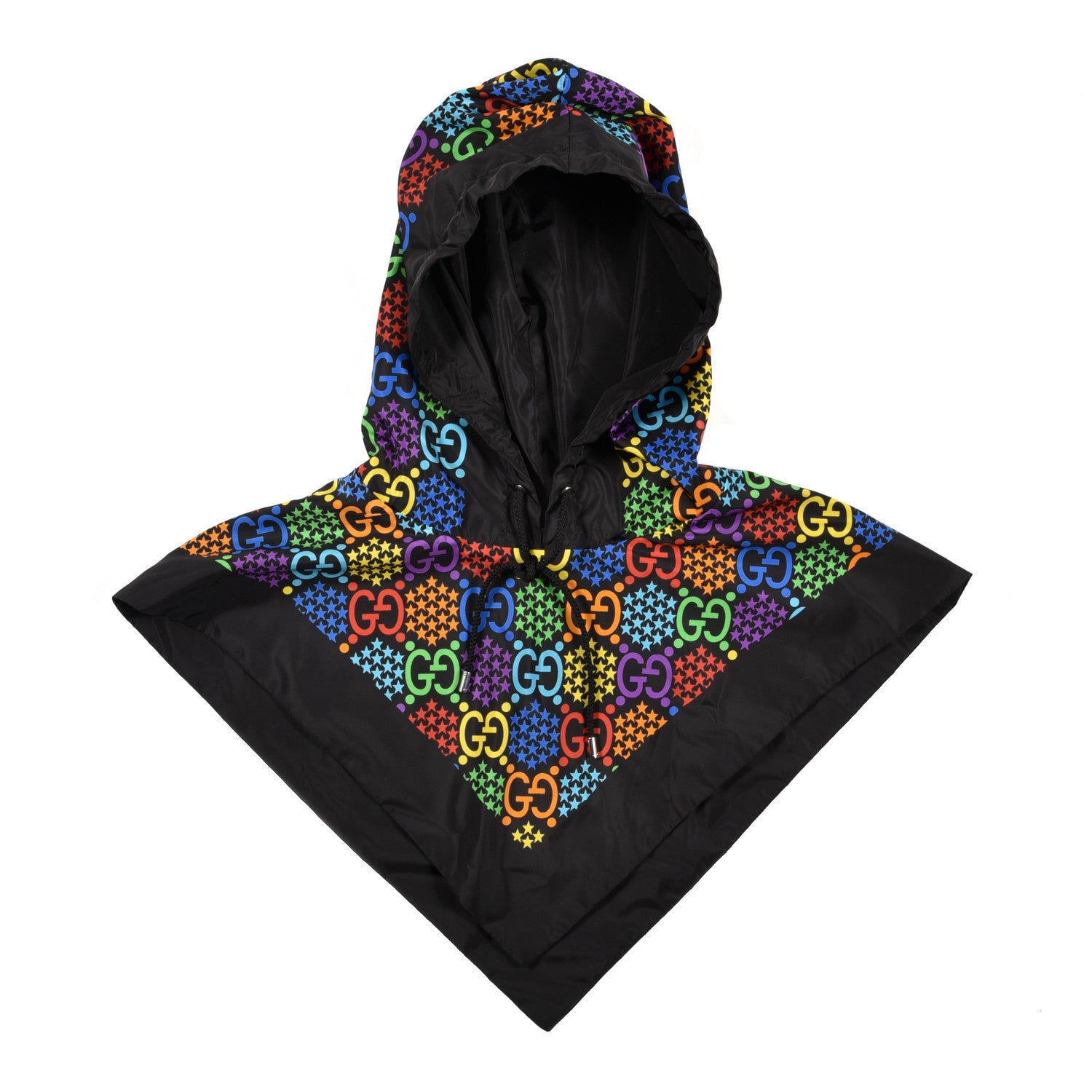Gucci Silk Nylon Monogram Psychedelic Rain Hood Black 1 of 8