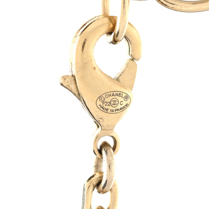 Chanel Crystal Textured CC Necklace Gold 4 of 5