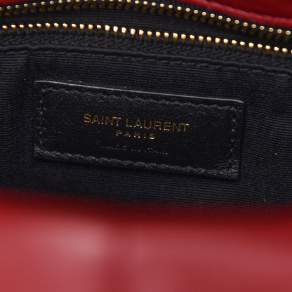 Saint Laurent Lambskin Quilted Medium Loulou Puffer Monogram Chain Satchel Opyum Red 6 of 11