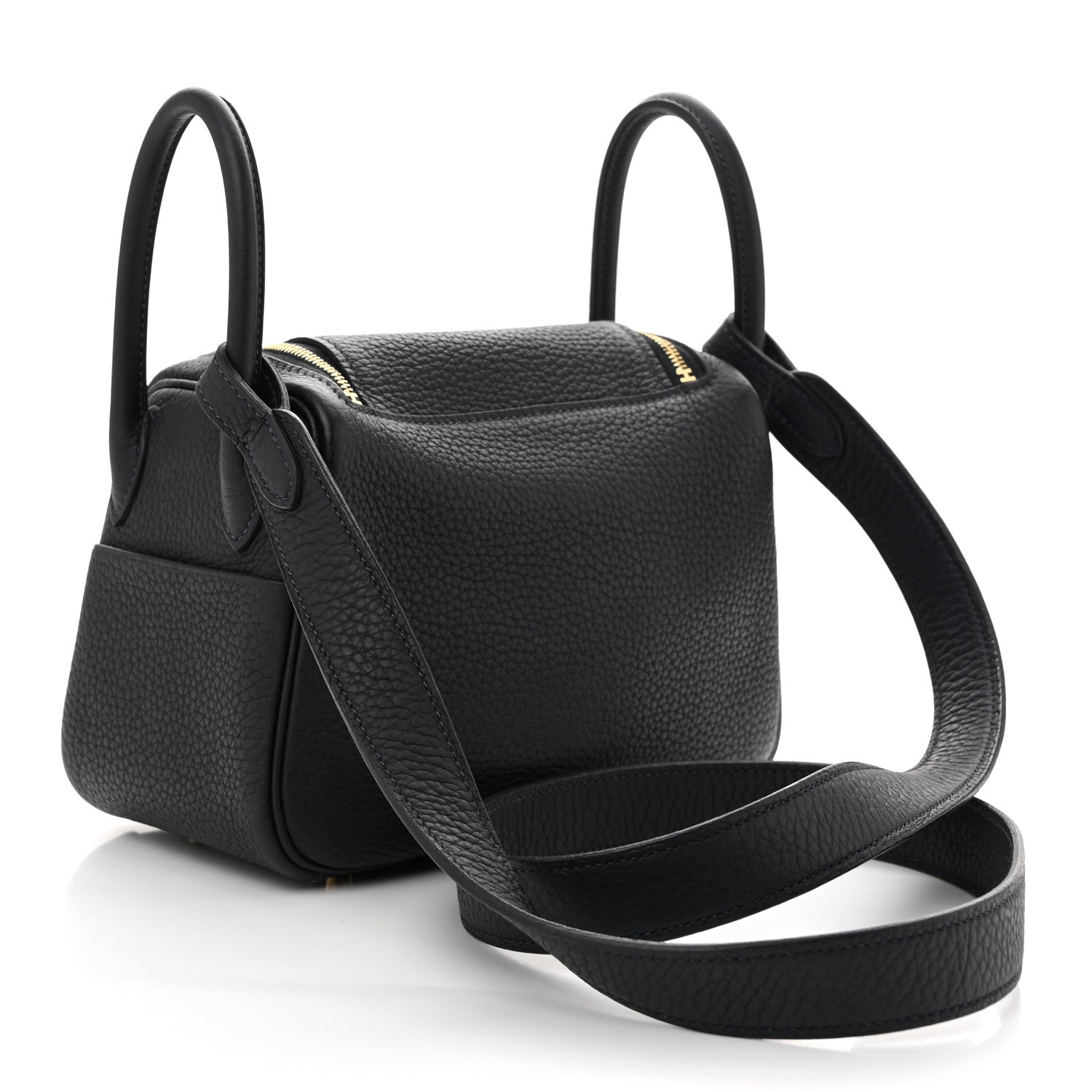 Hermes Taurillon Clemence Mini Lindy 20 Bleu Nuit 3 of 10