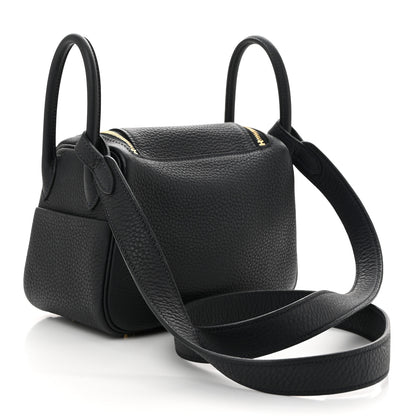 Hermes Taurillon Clemence Mini Lindy 20 Bleu Nuit 3 of 10