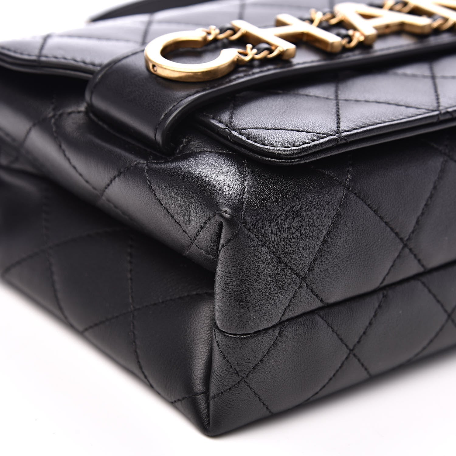 Chanel Calfskin Quilted Enchained Flap Black 8 of 13