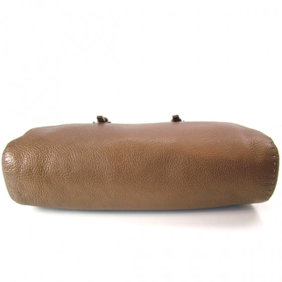 Calfskin Romano Selleria Bowler Tote Brown