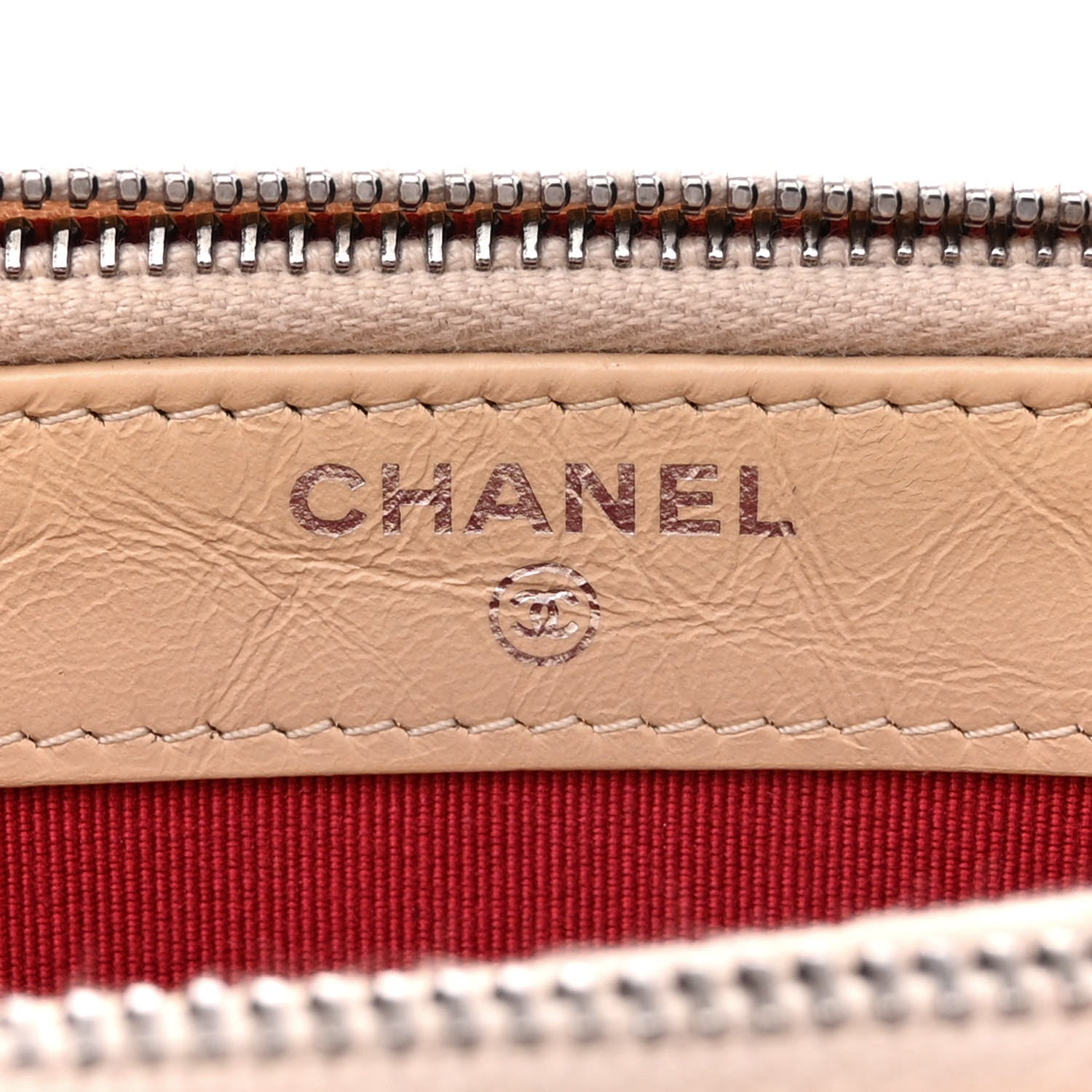 Chanel Aged Calfskin Quilted Small Gabrielle Clutch With Chain Beige Black 7 of 17