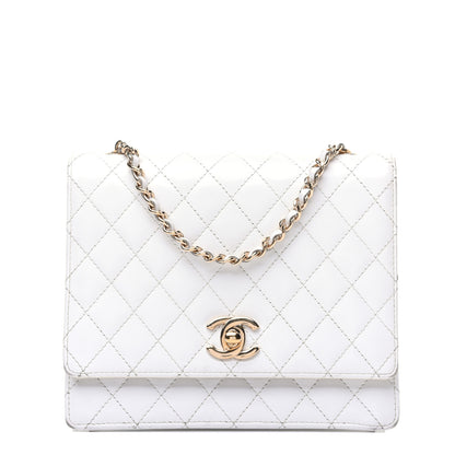 Chanel Glazed Calfskin Stitched Mini Square Flap White 1 of 19