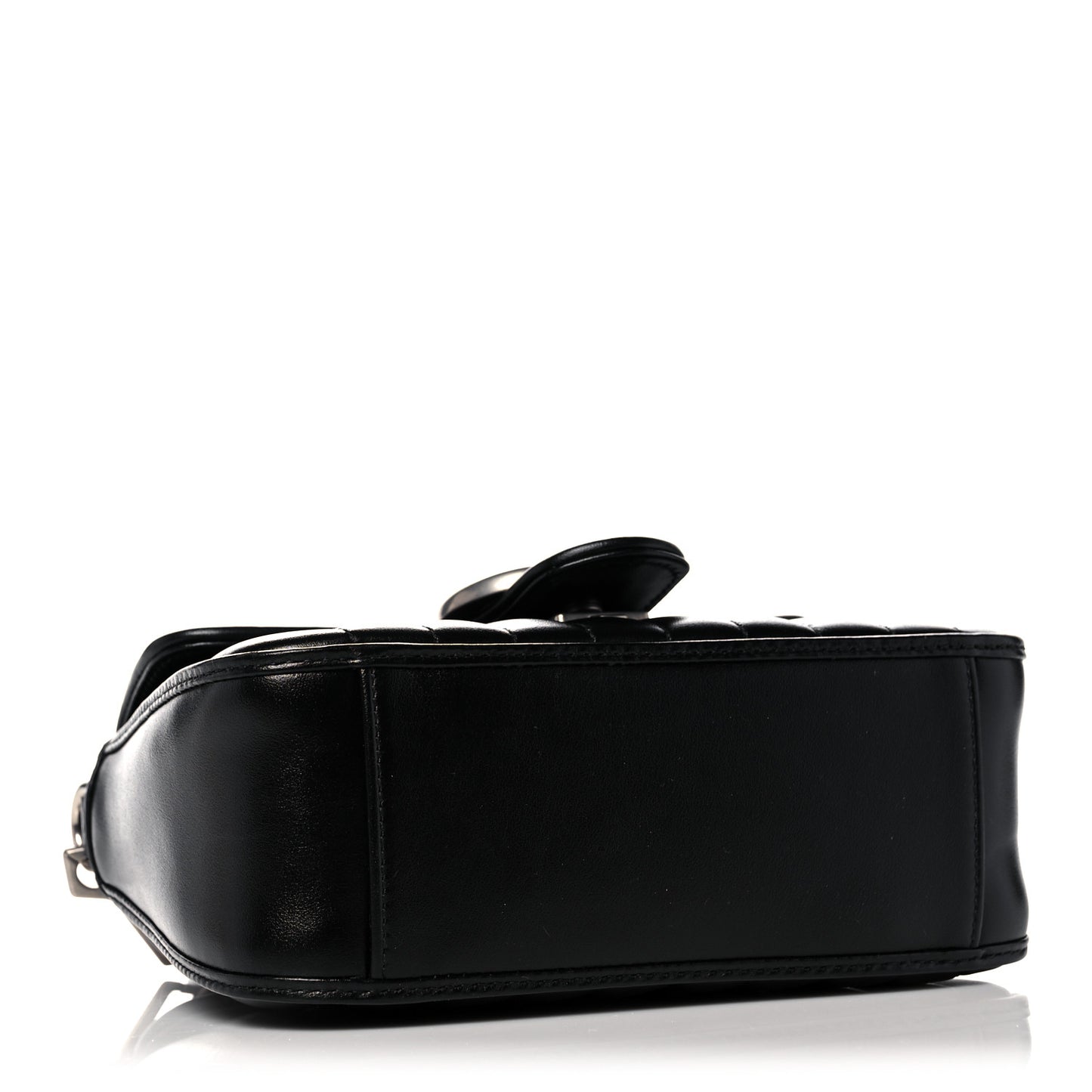 Calfskin Matelasse Aria Mini GG Marmont Top Handle Shoulder Bag Black