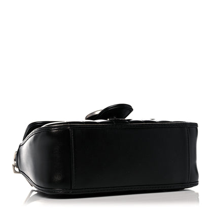 Gucci Calfskin Matelasse Aria Mini GG Marmont Top Handle Shoulder Bag Black 3 of 13