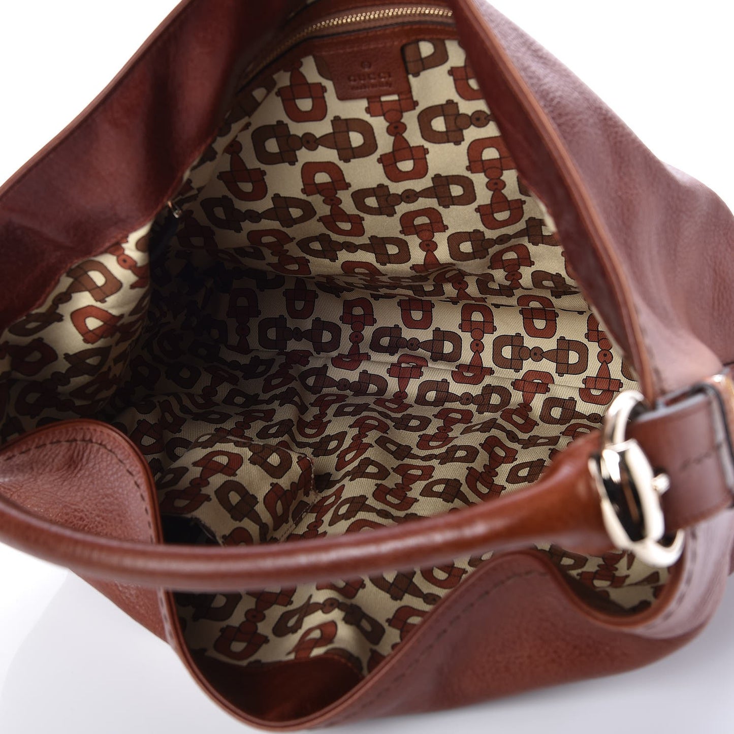 Calfskin Guccissima Trim Large Signoria Hobo Brown