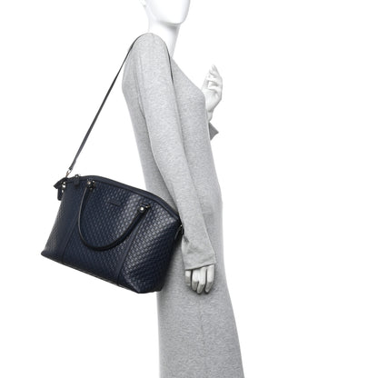 Gucci Soft Microguccissima Dome Satchel Navy 2 of 14