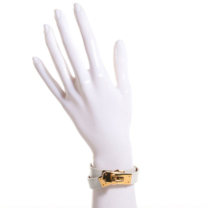 Hermes Epsom Kelly Double Tour Bracelet XS White 2 of 8