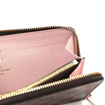 Louis Vuitton Damier Ebene Clemence Wallet Rose Ballerine 9 of 12