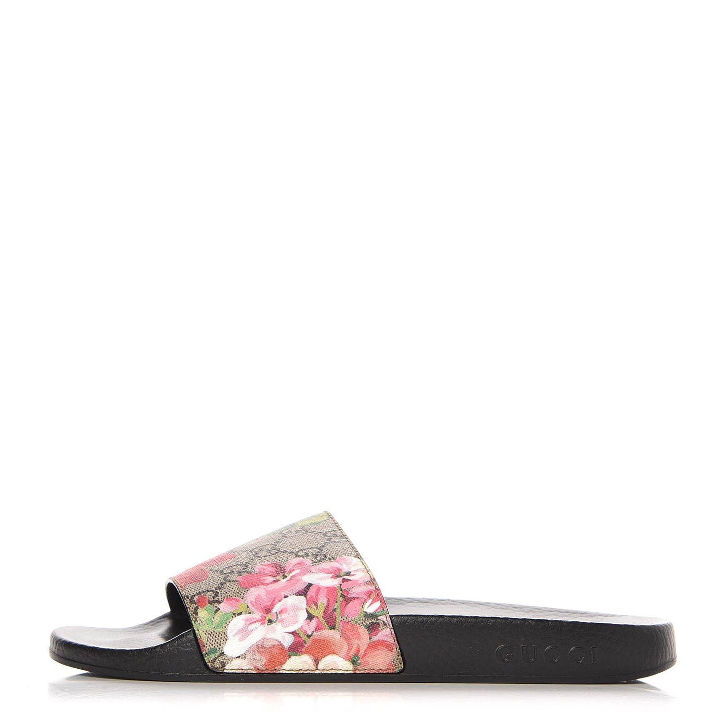 GG Supreme Monogram Blooms Slide Sandals 39 Beige Multicolor