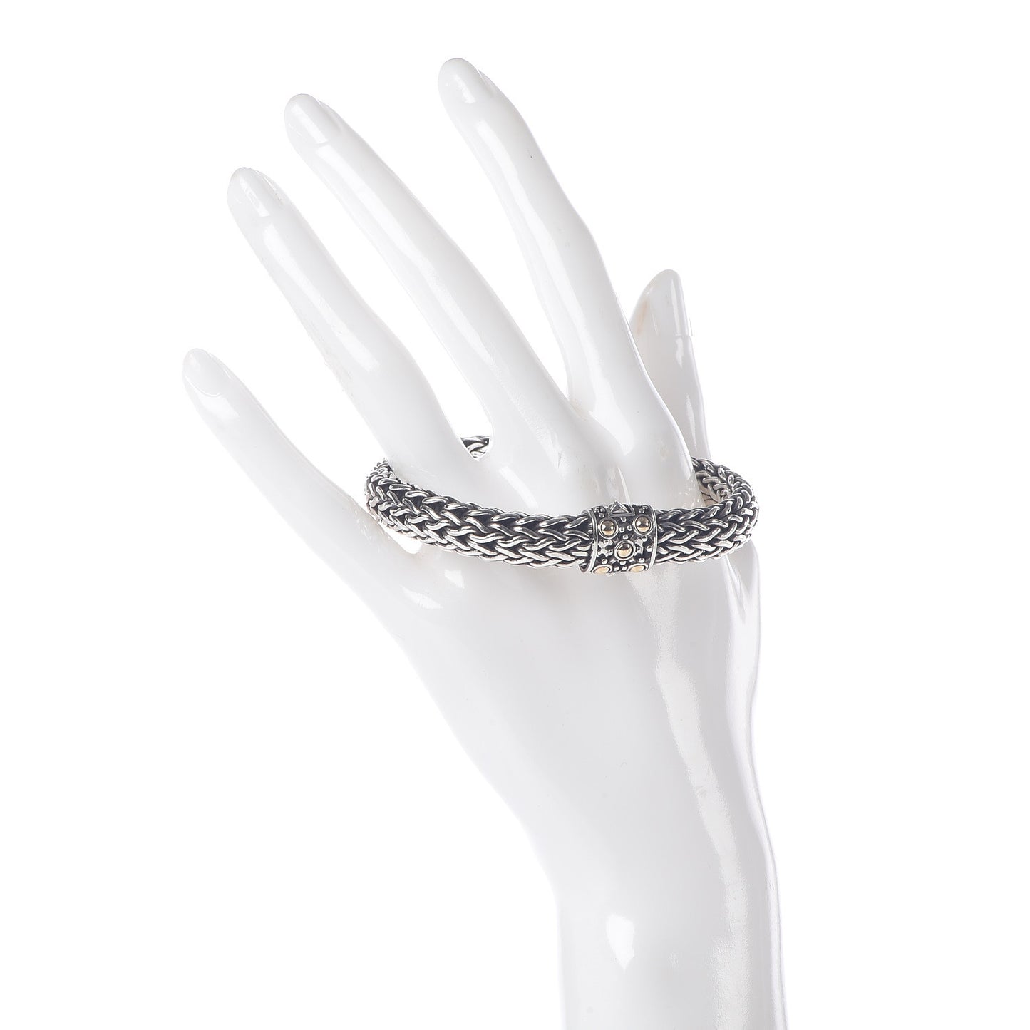 JOHN HARDY Sterling Silver 18K Yellow Gold 10mm Jaisalmer Classic Chain Dot Bracelet