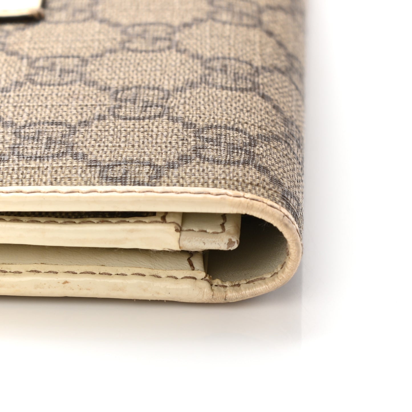 GG Plus Monogram Joy Continental Flap Wallet Beige Ebony Gesso
