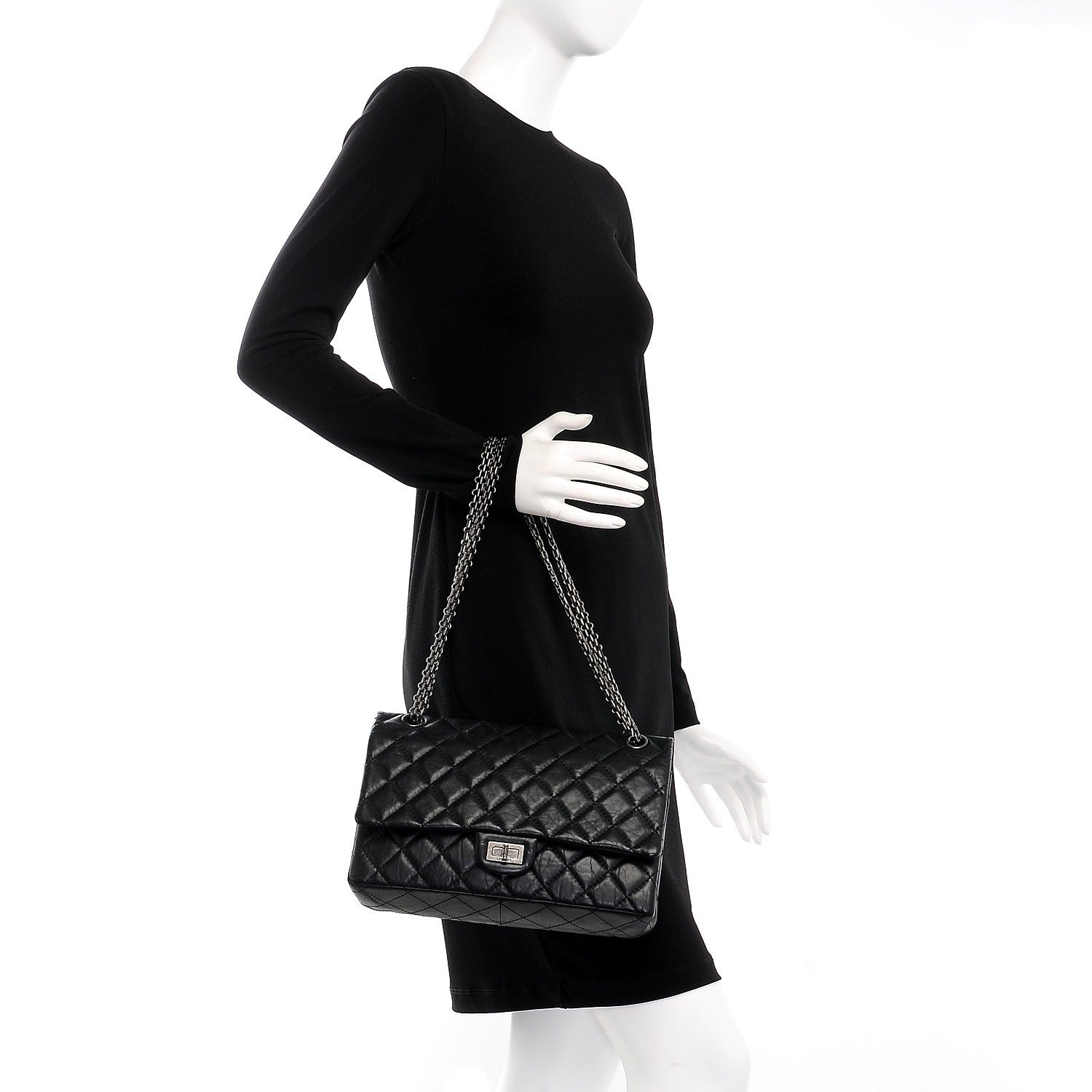 Chanel Aged Calfskin Quilted 2.55 Reissue 226 Flap Black 2 of 9