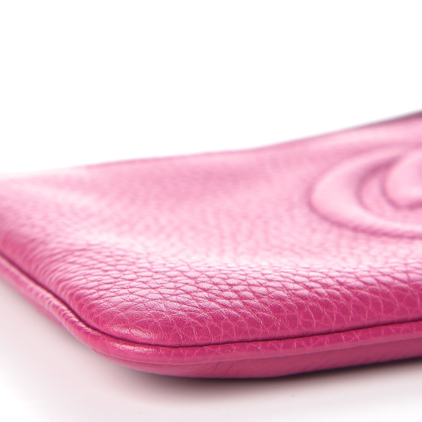 Pebbled Calfskin Soho Wristlet Bright Bougainvillea