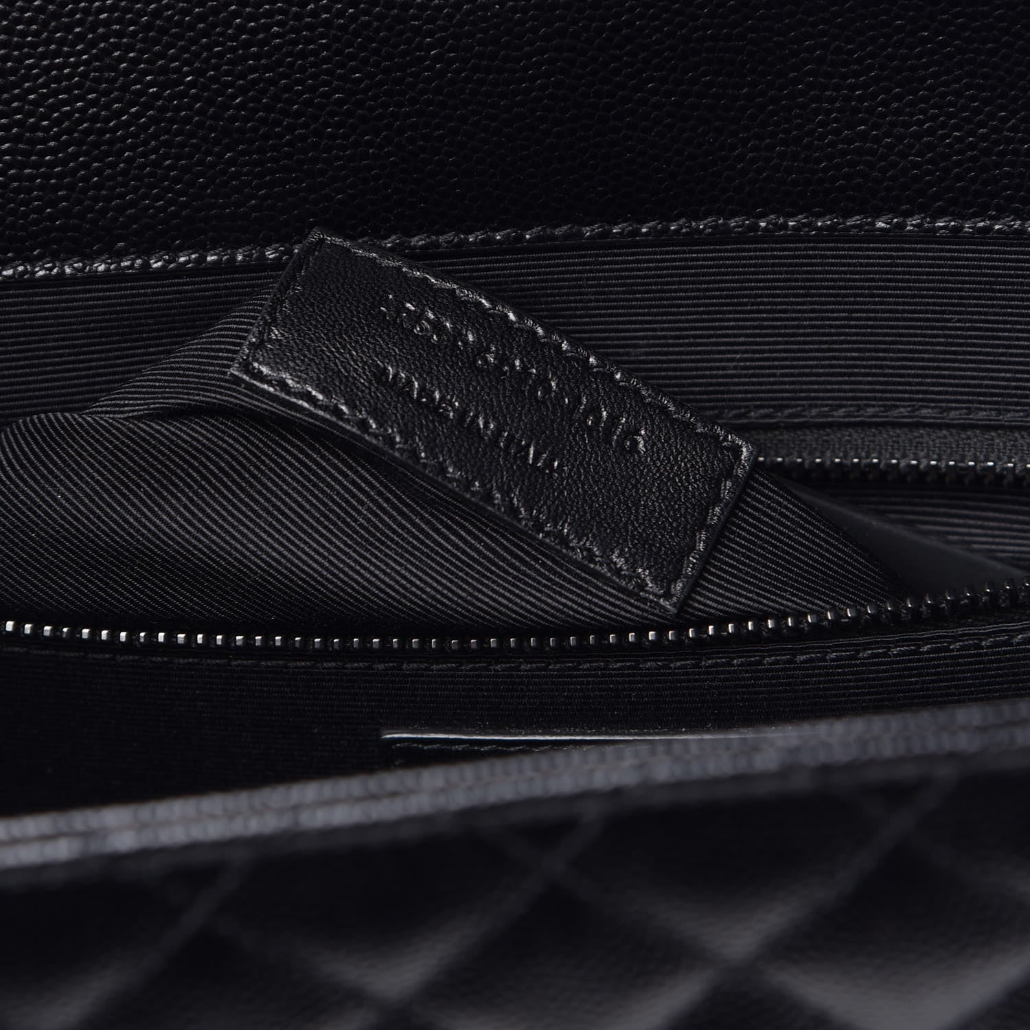 Saint Laurent Grain De Poudre Textured Mixed Matelasse Large Triquilt Monogram Monochrome Satchel Black 7 of 11
