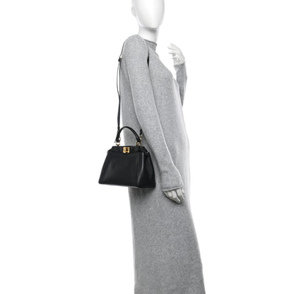 Fendi Nappa Mini Peekaboo Iconic Satchel Black 2 of 12
