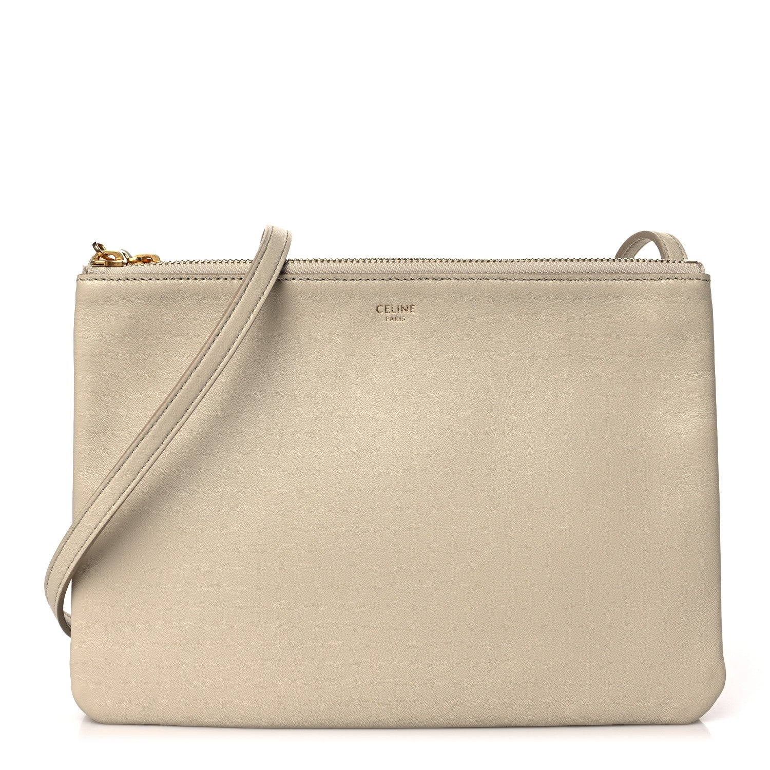 Celine Lambskin Large Trio Crossbody Bag Beige 1 of 10