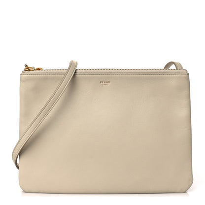 Celine Lambskin Large Trio Crossbody Bag Beige 1 of 10