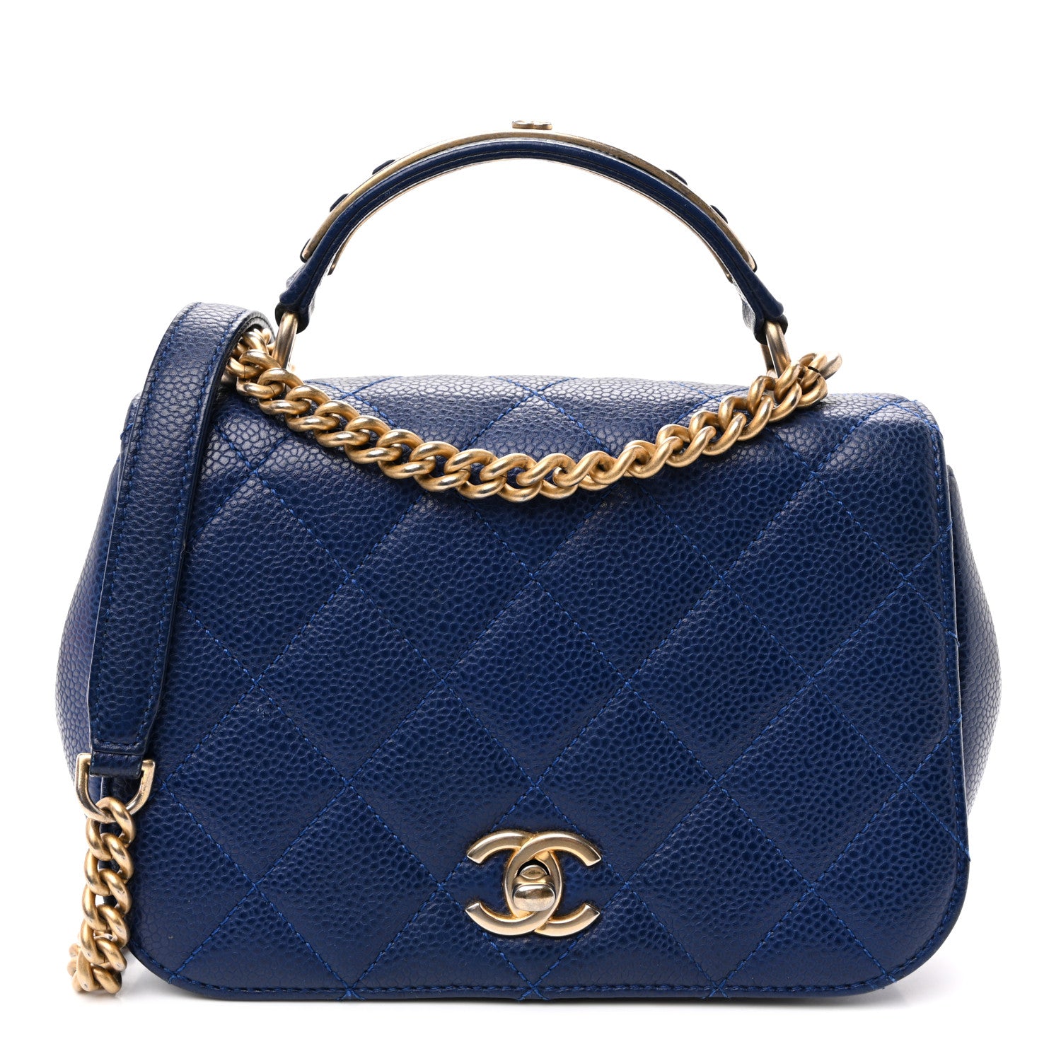 Chanel Caviar Mini Carry Around Flap Bag Blue 1 of 10
