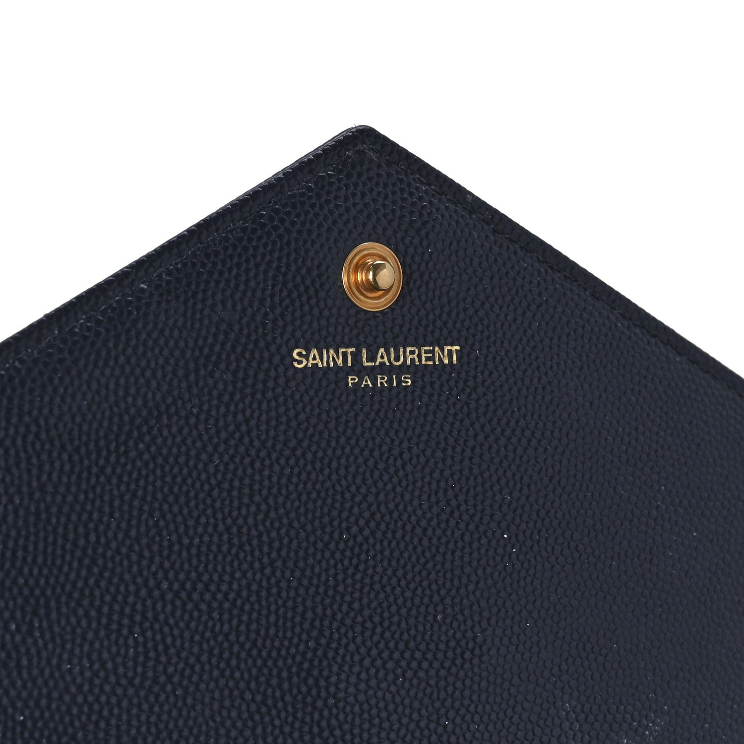 Saint Laurent Grain De Poudre Matelasse Chevron Monogram Chain Wallet Deep Marine 6 of 11