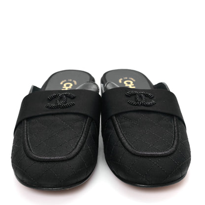 Chanel Lambskin Grosgrain Cap Toe CC Mules 37 Black 3 of 10