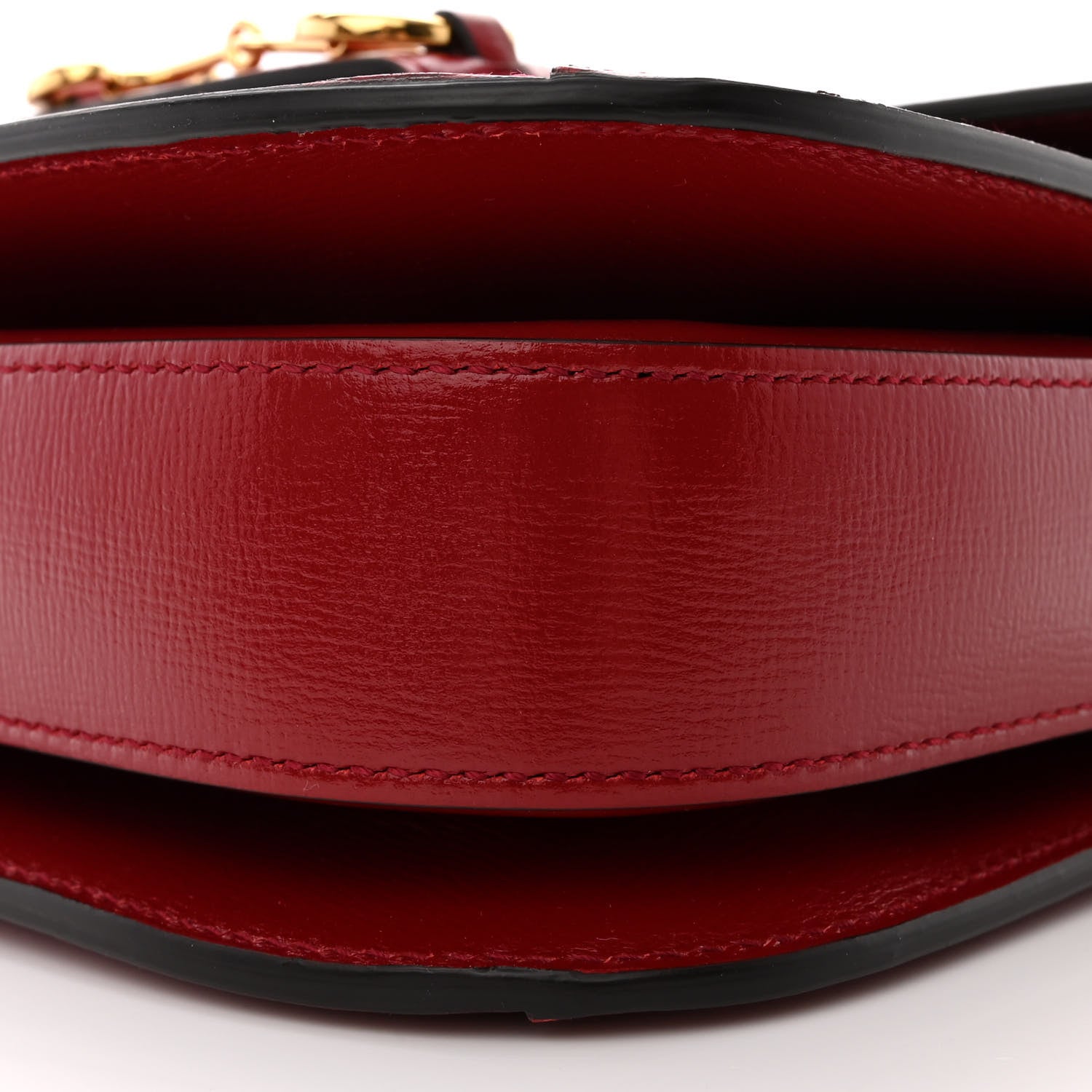 Gucci GG Supreme Monogram Azalea Calfskin Horsebit 1955 Shoulder Bag Beige Ebony New Cherry Red 11 of 14