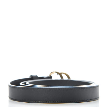 Gucci Calfskin Pearl Double G 20mm Belt 90 36 Black Cream 3 of 7