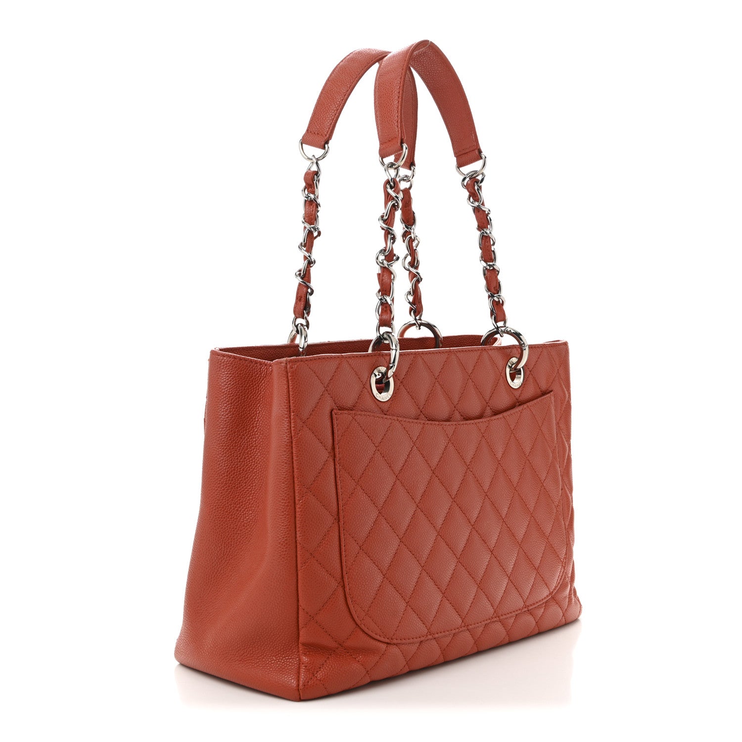 Chanel Caviar Quilted Grand Shopping Tote GST Red 3 of 10