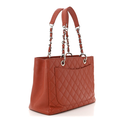 Chanel Caviar Quilted Grand Shopping Tote GST Red 3 of 10
