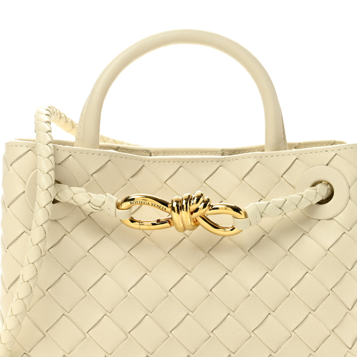 Nappa Intrecciato Mini Andiamo Shoulder Bag Sea Salt