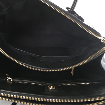 Prada Saffiano City Calfskin Bi-Color Tote Bluette Black 5 of 19